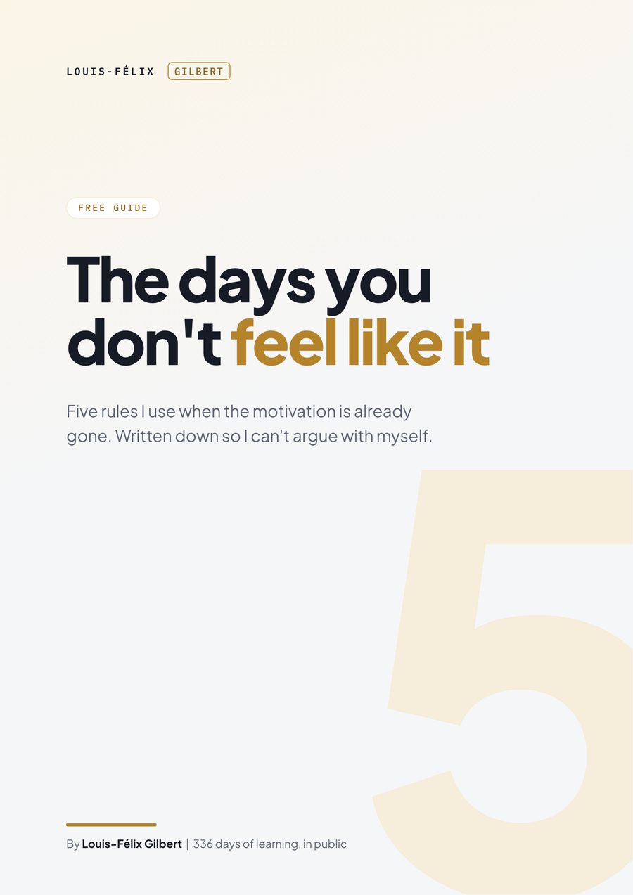 Cover of the guide: The days you don't feel like it